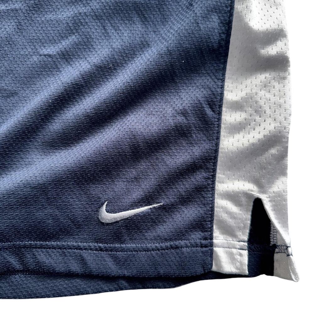 NIKE FIT DRY SHORTS MENS SIZE MEDIUM M NAVY WHITE BASKETBALL ATHLETIC